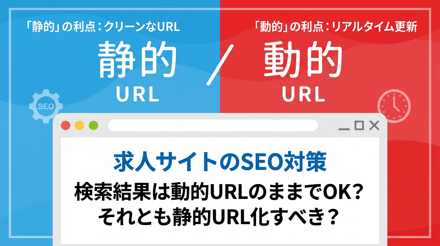 求人サイトのSEO対策｜検索結果は動的URLのままでOK？それとも静的URL化すべき？