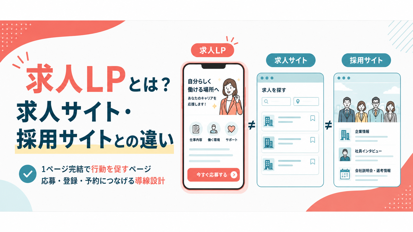求人LPとは？求人サイト・採用サイトとの違い