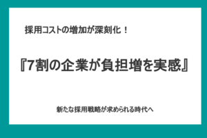 経営者・人事担当者の約7割が、新規採用にかかる「コストの増加」